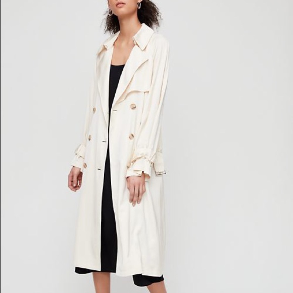 Babaton white trench coat - Picture 2 of 9